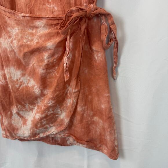 Altar’d State Cotton Linen Tie Dye Faux Wrap Sleeveless A Line Mini Dress Small - Picture 6 of 14